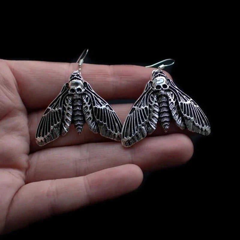 Gothic Vintage Moth Earrings