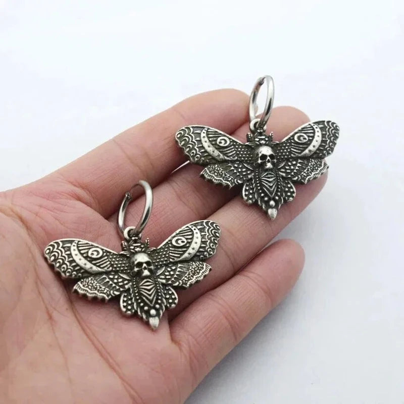 Gothic Vintage Moth Earrings