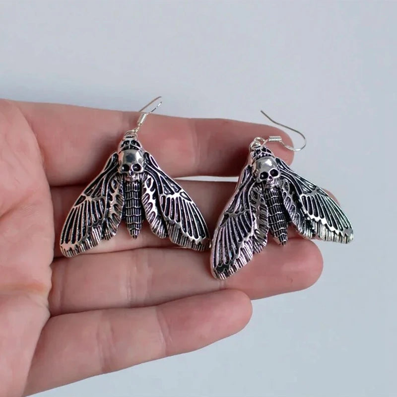 Gothic Vintage Moth Earrings