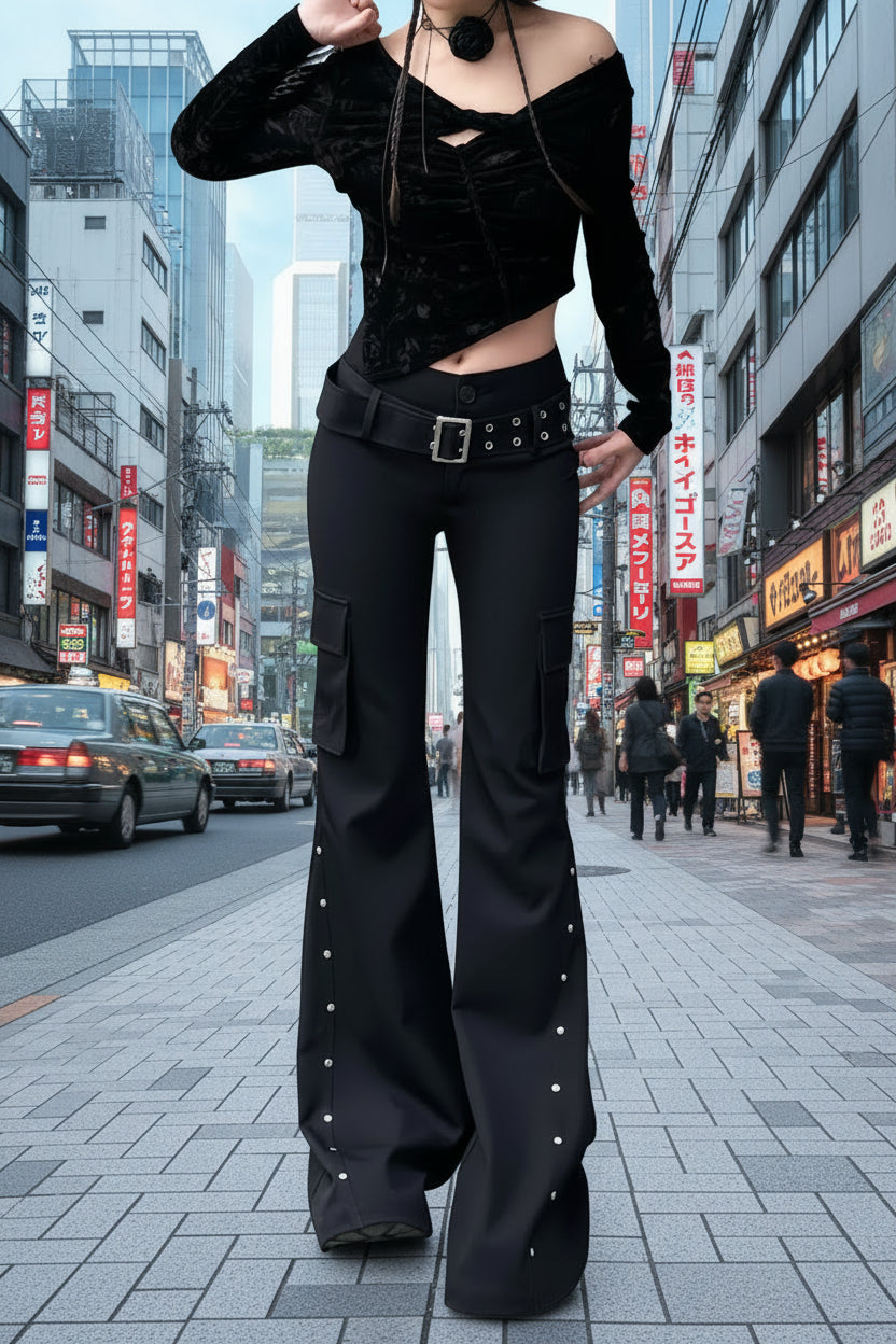 Gothic Neo-Gothic Punk Vintage Pants Belt Y2K