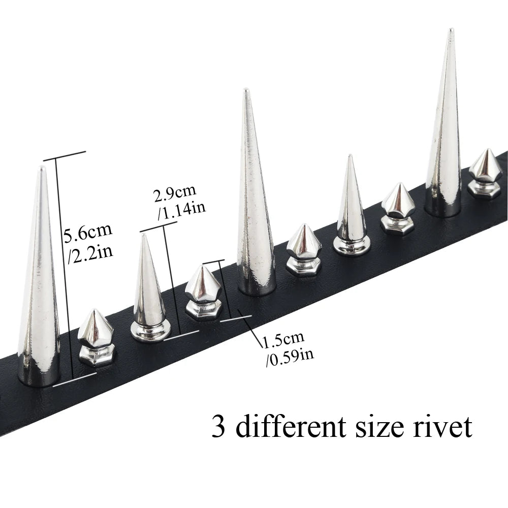 Unisex Neo-Gothic Rivets Studded Choker Necklace