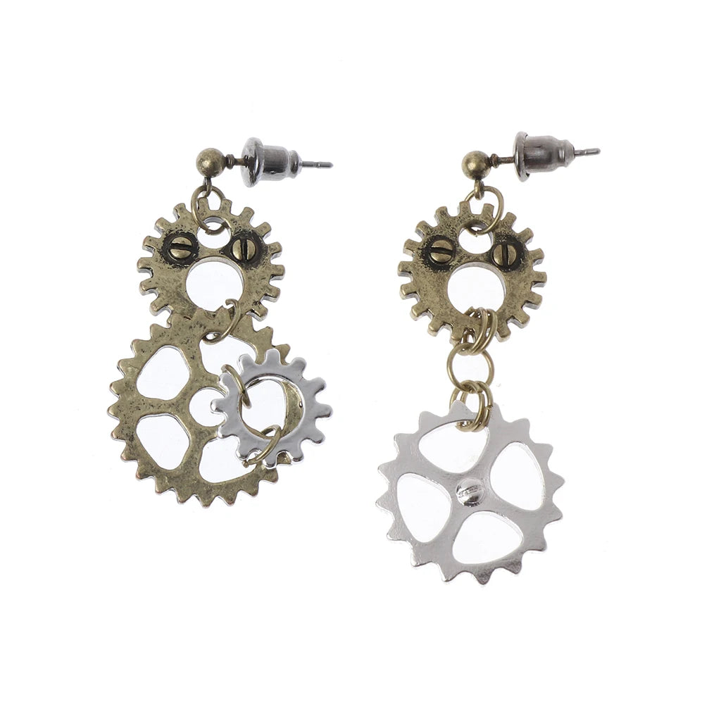 Steampunk Antique Female Gear Earrings