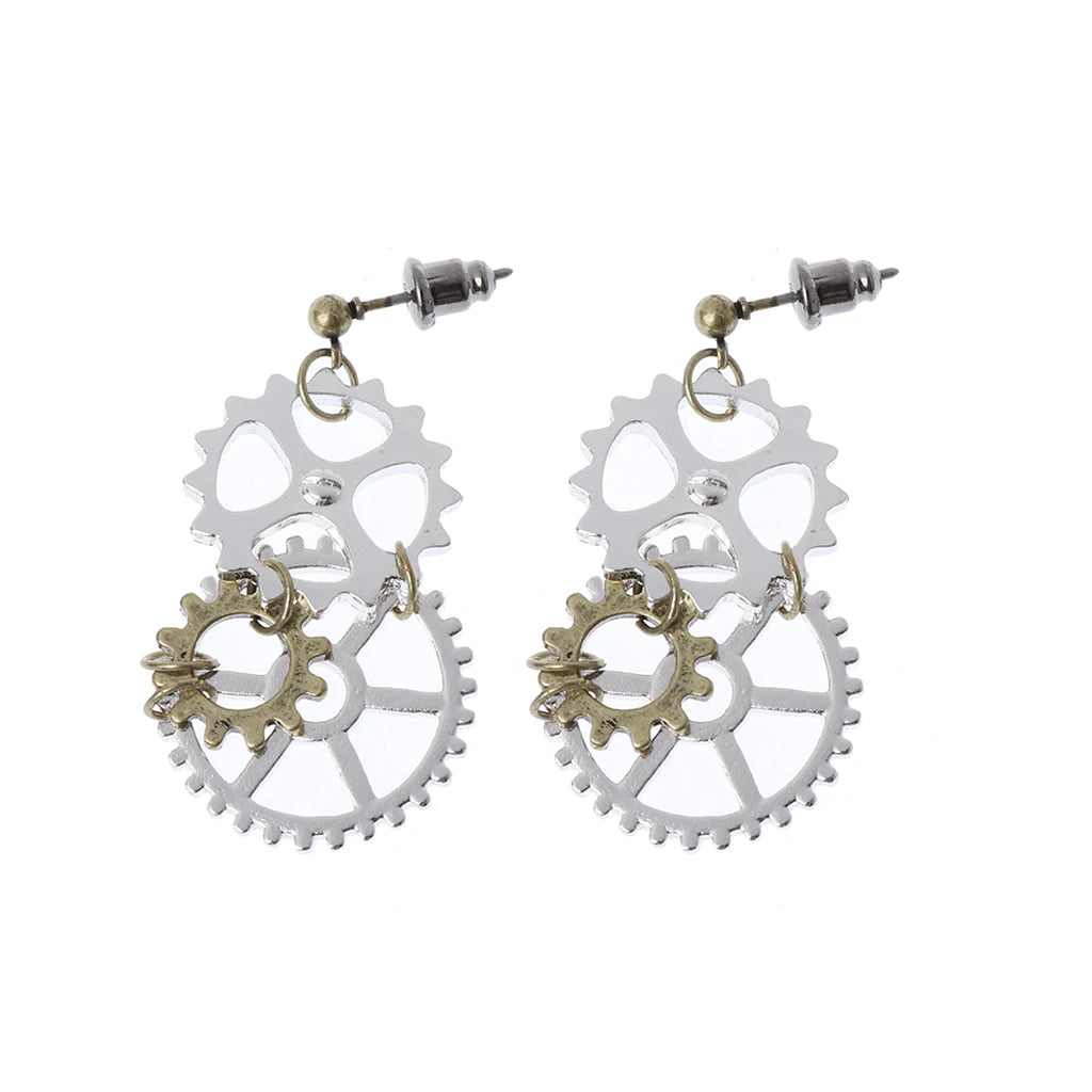 Steampunk Antique Female Gear Earrings
