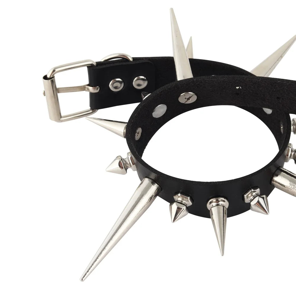 Unisex Neo-Gothic Rivets Studded Choker Necklace