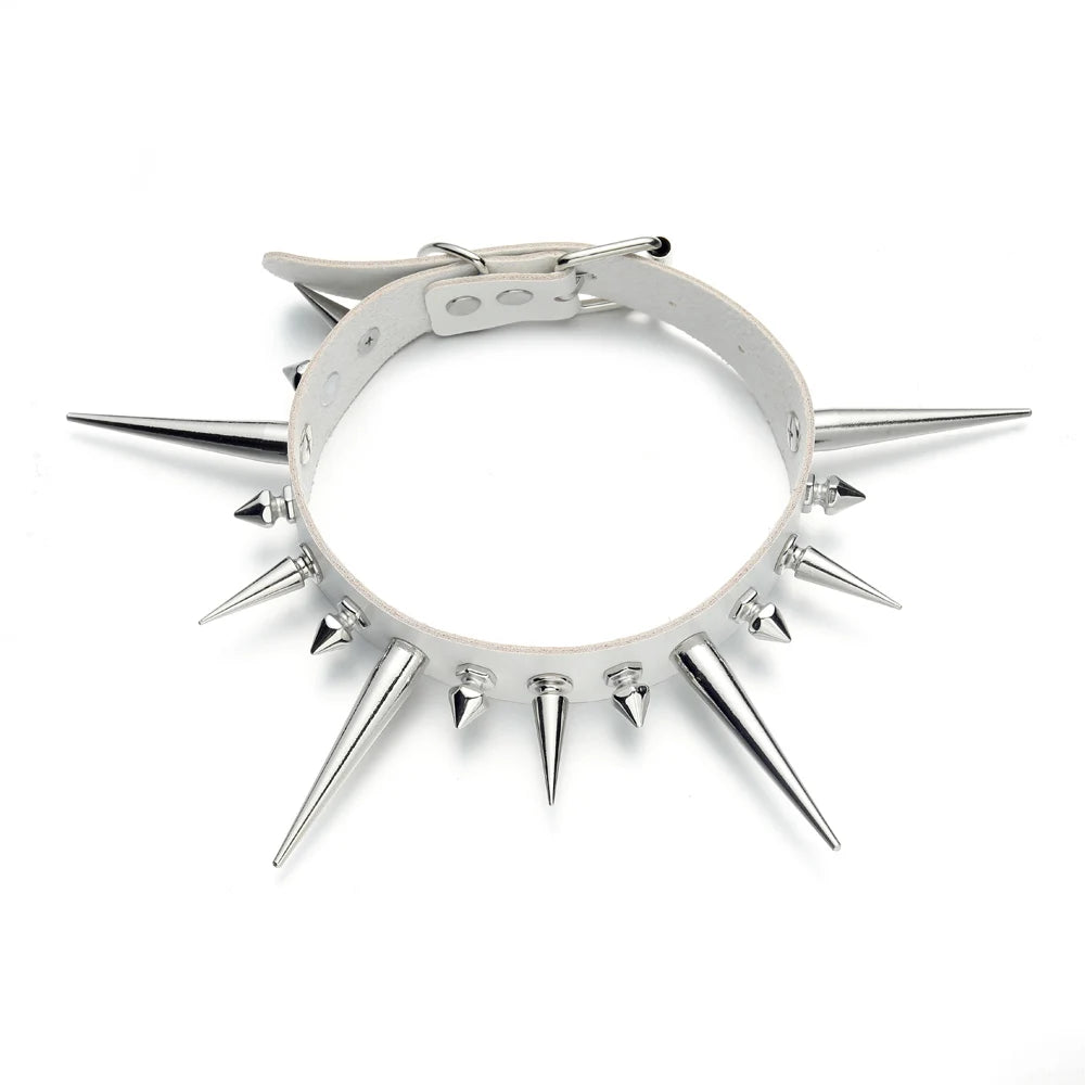 Unisex Neo-Gothic Rivets Studded Choker Necklace