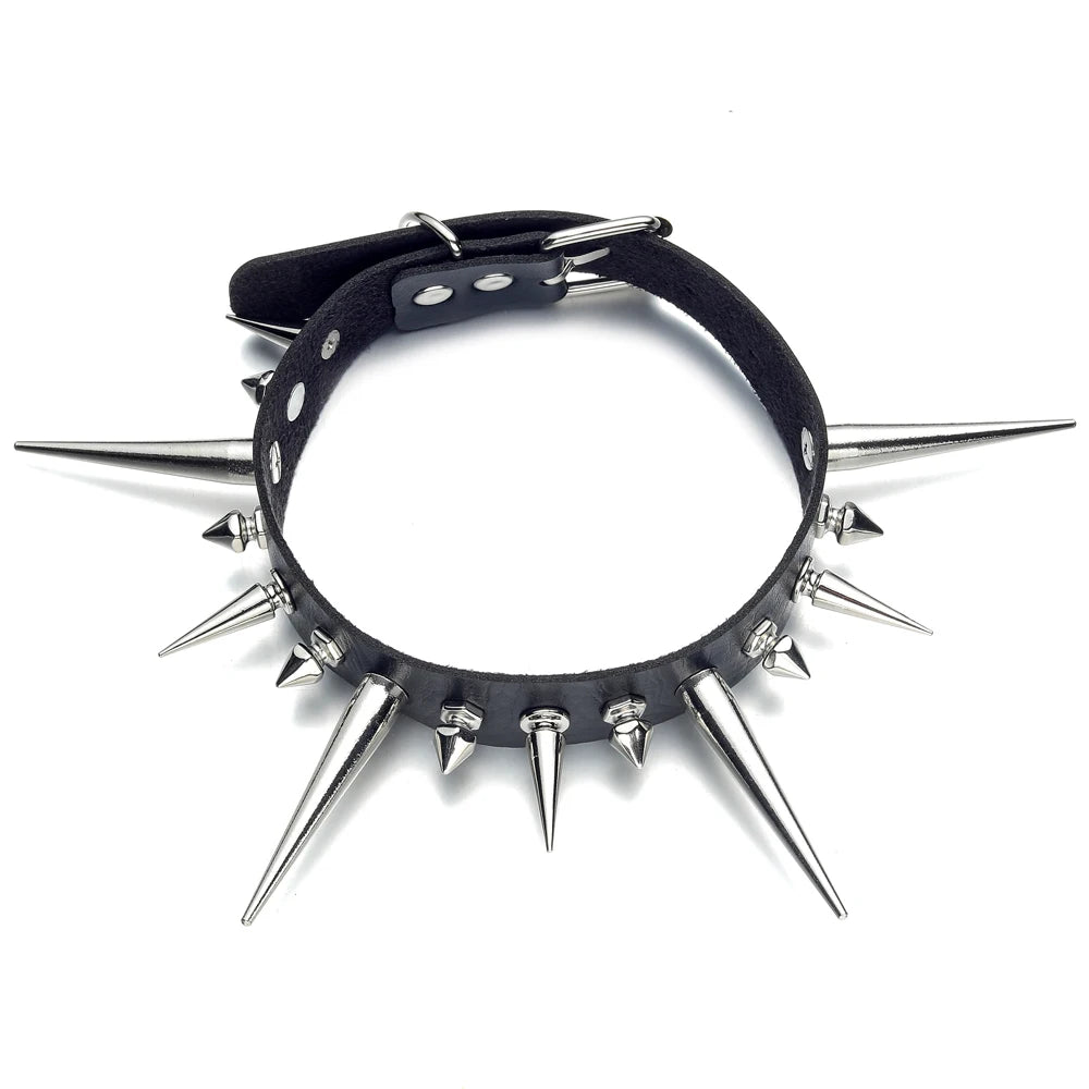 Unisex Neo-Gothic Rivets Studded Choker Necklace