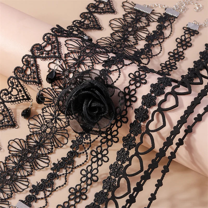 Victorian Black Lace Necklace for Women