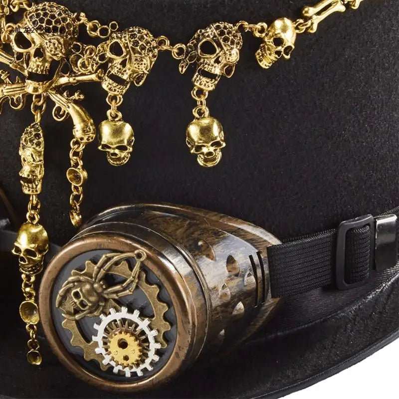 Vintage Steampunk Style Goggles Top Hat