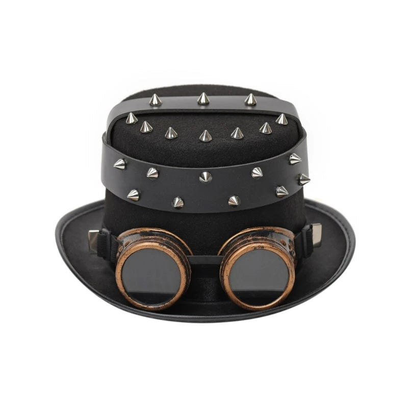 Vintage Steampunk Top Hat Gear Glasses