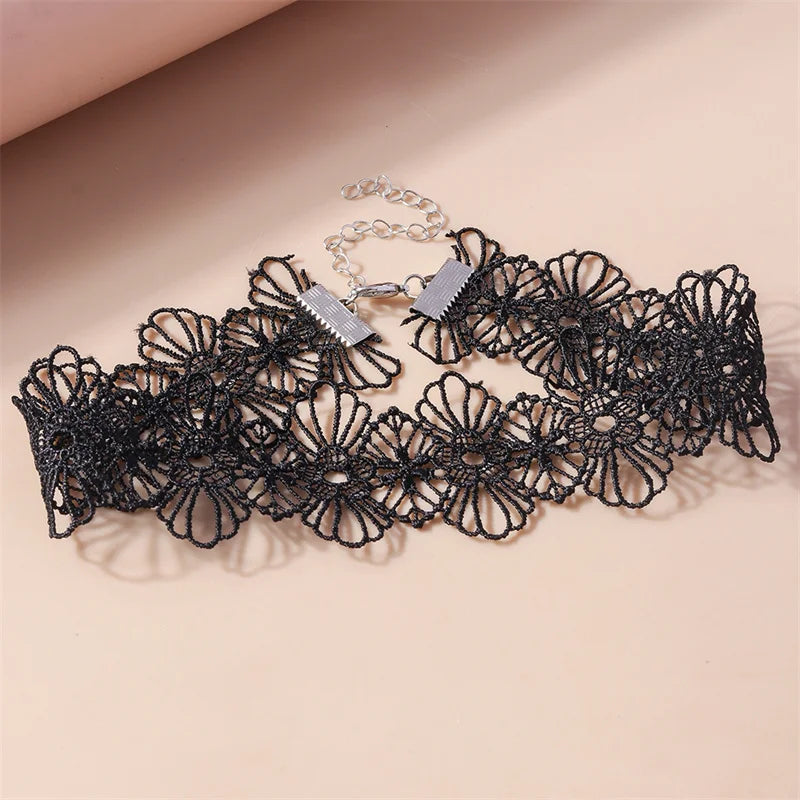 Victorian Black Lace Necklace for Women