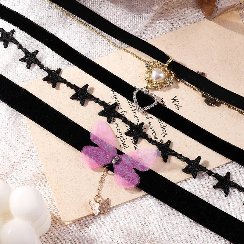 Victorian Black Lace Necklace for Women