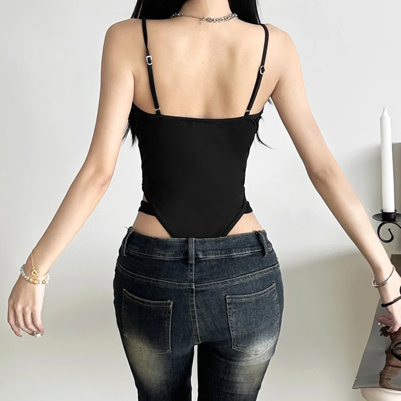 Black Gothic Cyberpunk Bodysuit