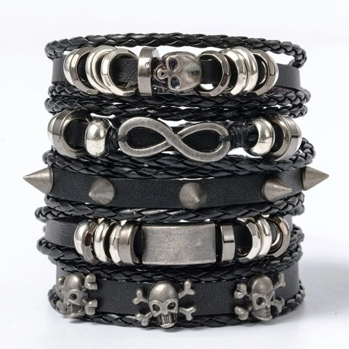 Gothic Neo-Gothic Punk Vintage Bracelet Leather Skull