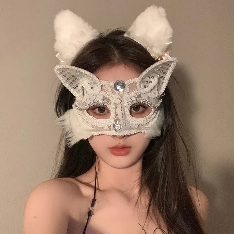 Sexy Cosplay Lace Cat Mask for Women