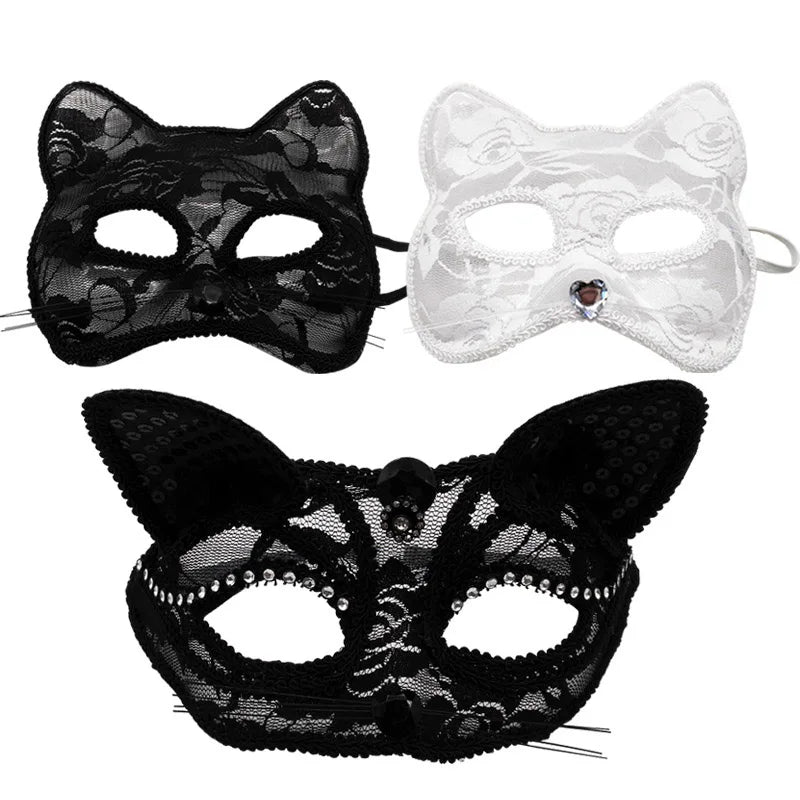 Sexy Cosplay Lace Cat Mask for Women