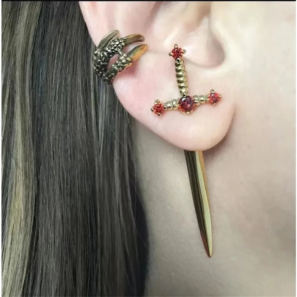 Vintage Gothic Unisex Sword Earrings