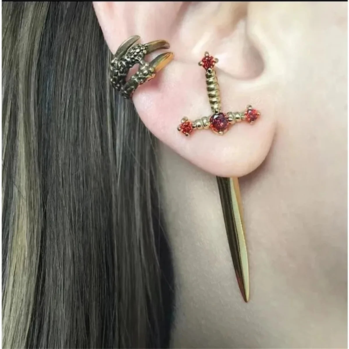 Vintage Gothic Unisex Sword Earrings