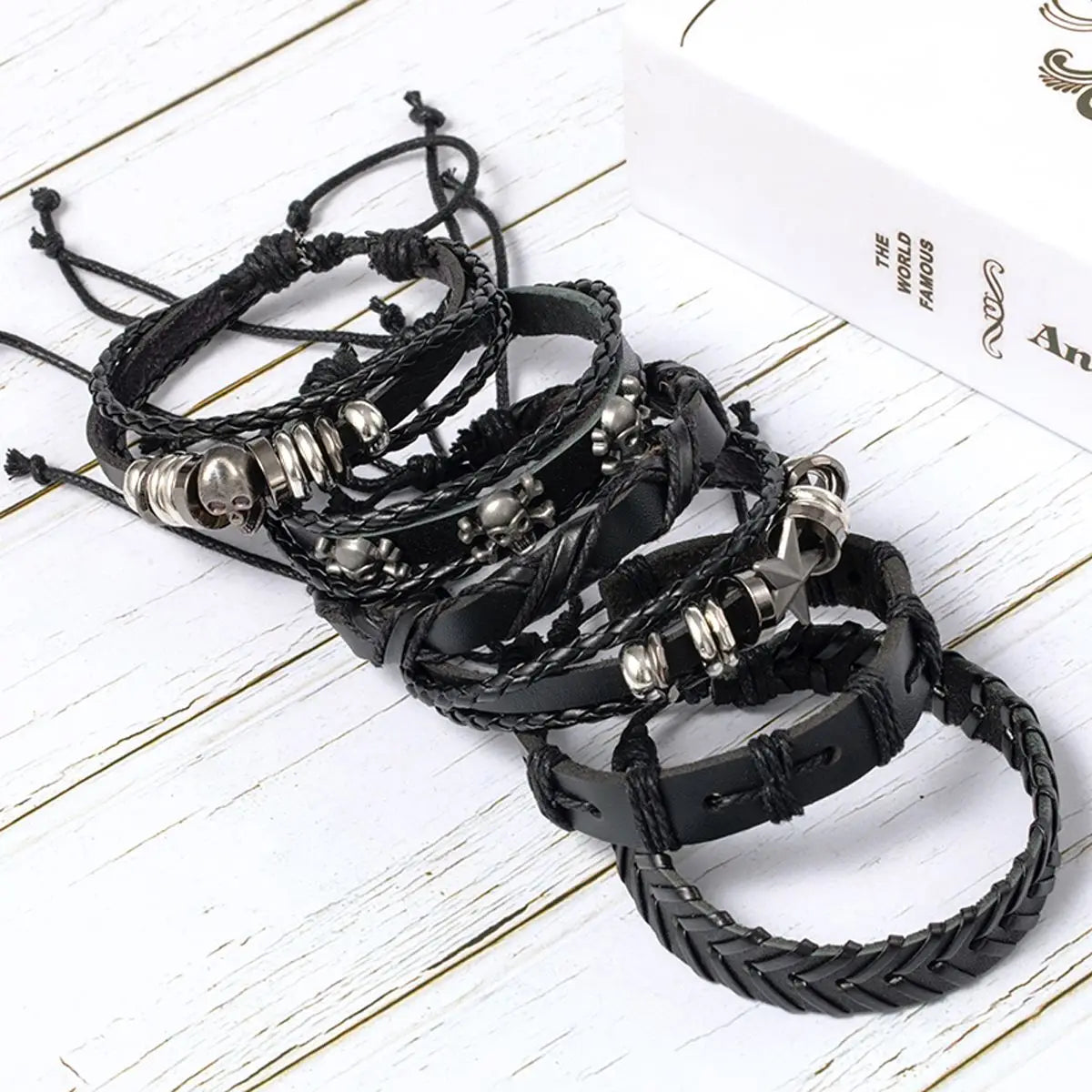 Gothic Neo-Gothic Punk Vintage Bracelet Leather Skull
