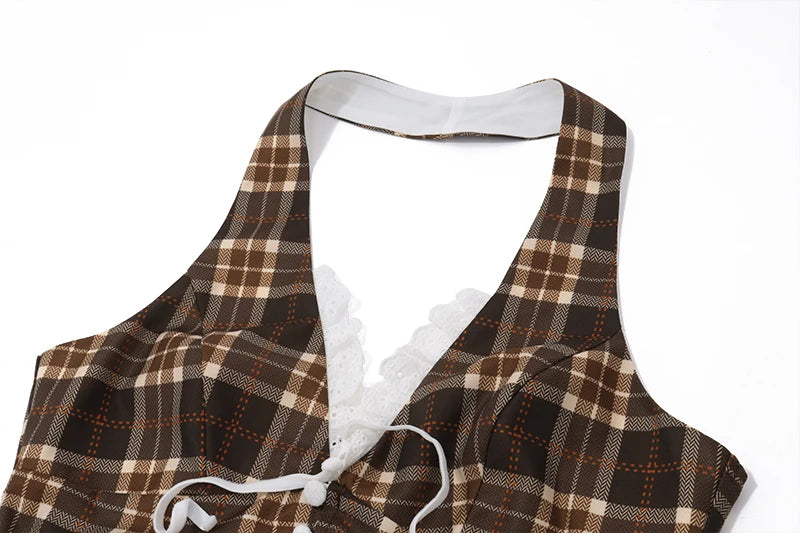 French Style Retro Slim Halter Top