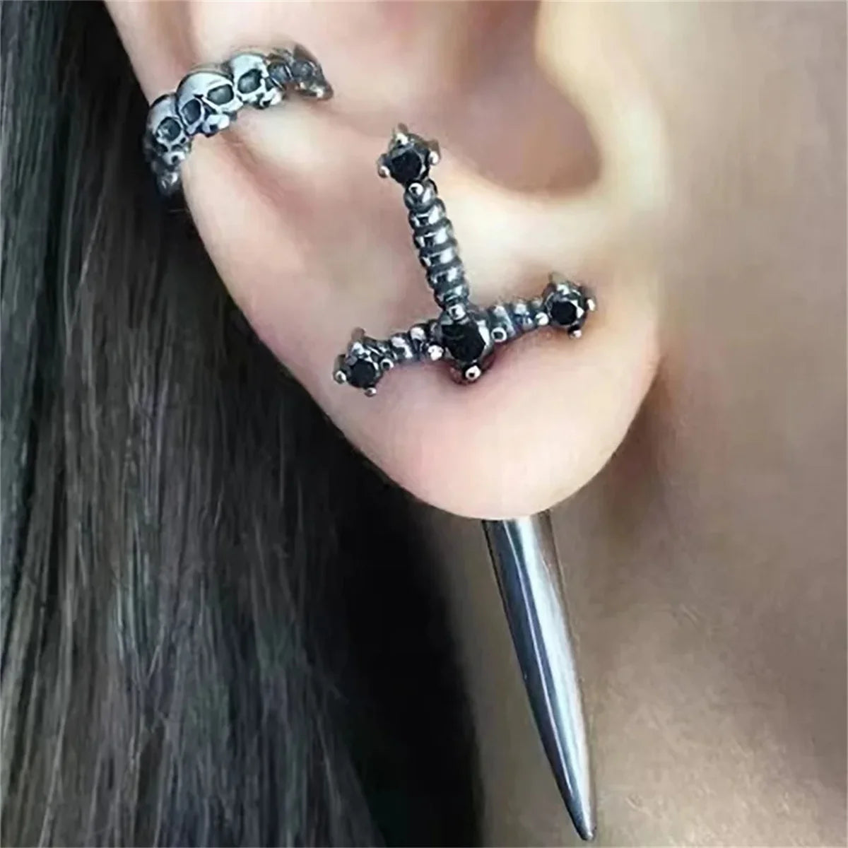 Vintage Gothic Unisex Sword Earrings