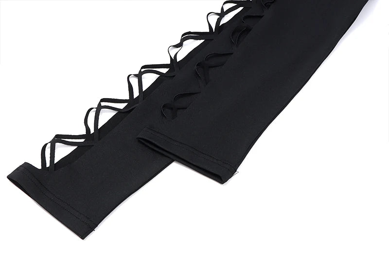 Gothic Punk Dot Hollow Out Bodysuit