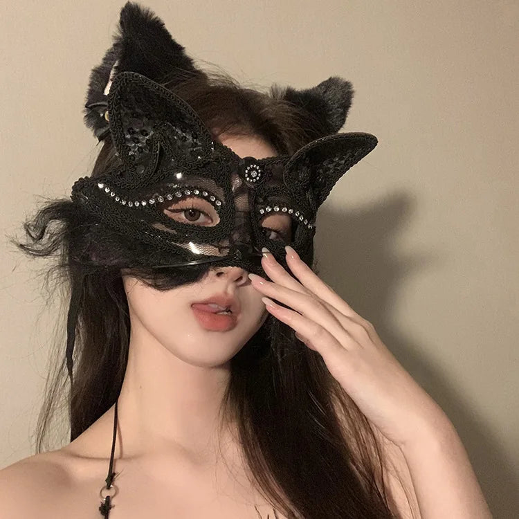 Sexy Cosplay Lace Cat Mask for Women