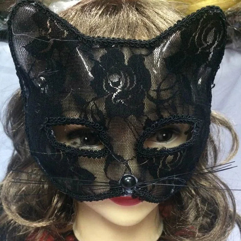 Sexy Cosplay Lace Cat Mask for Women