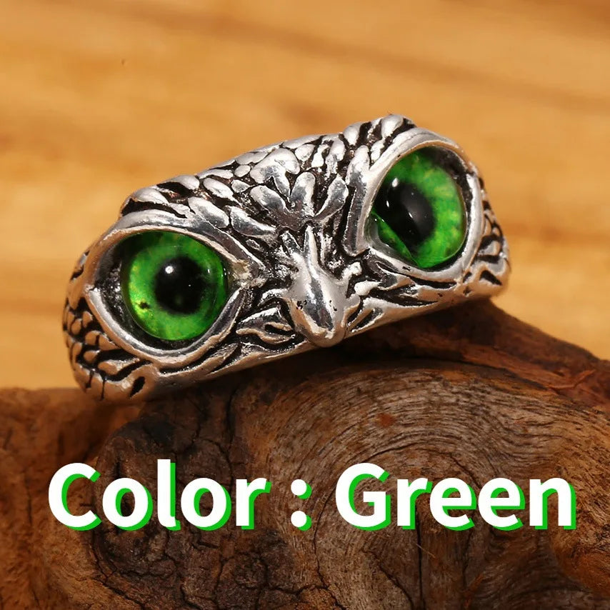 Punk Gothic Vintage Steampunk Ring Owl