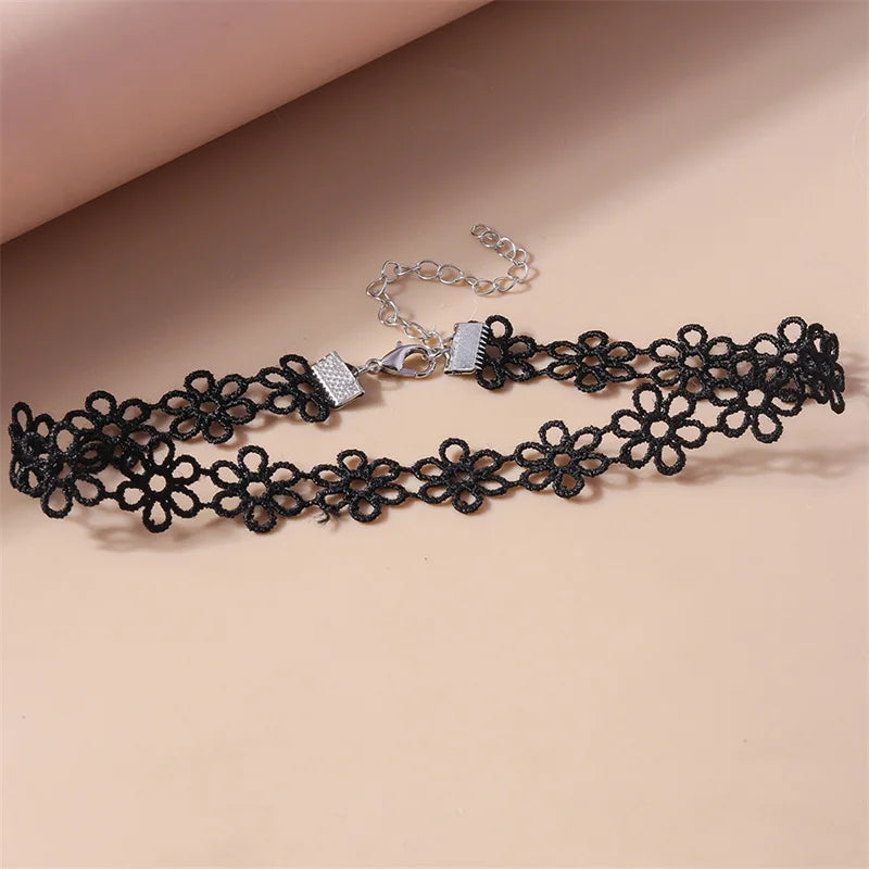 Victorian Black Lace Necklace for Women