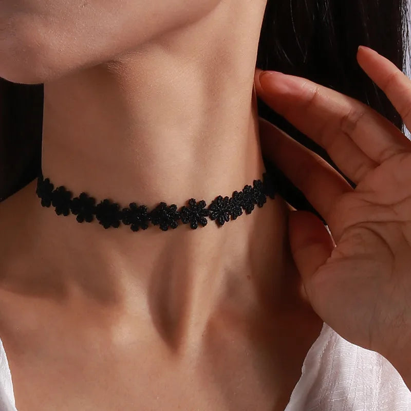 Victorian Black Lace Necklace for Women