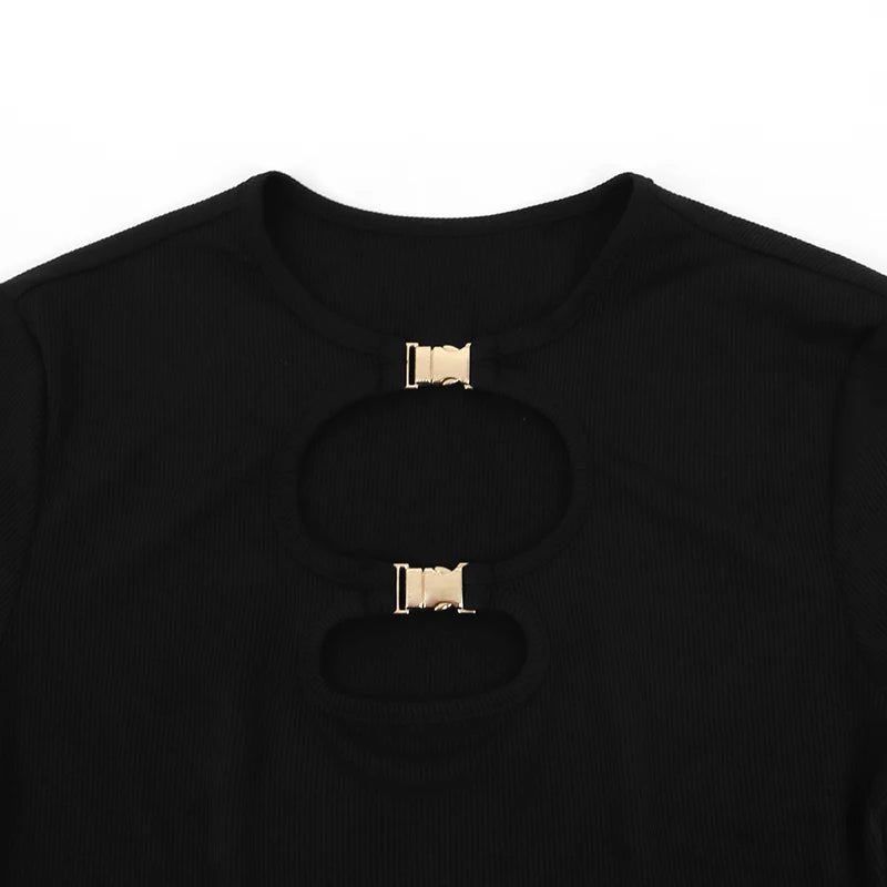 Fashion Crop Top Streetwear O-Neck T-shirt