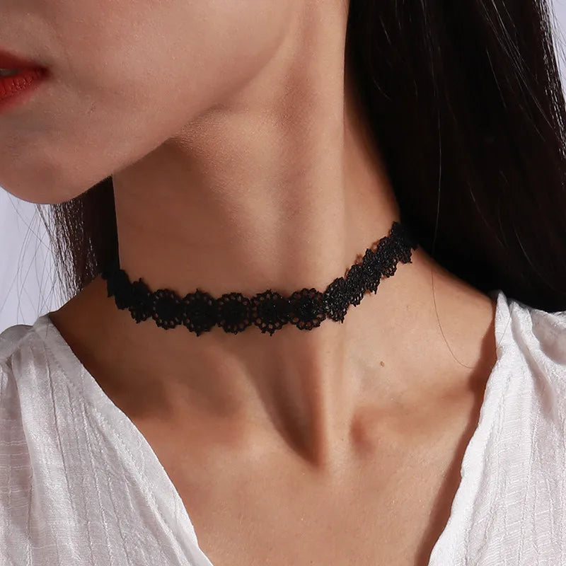 Victorian Black Lace Necklace for Women