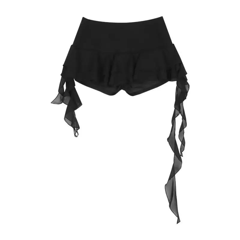 Y2K Hollow Gothic Lace Two Piece Set