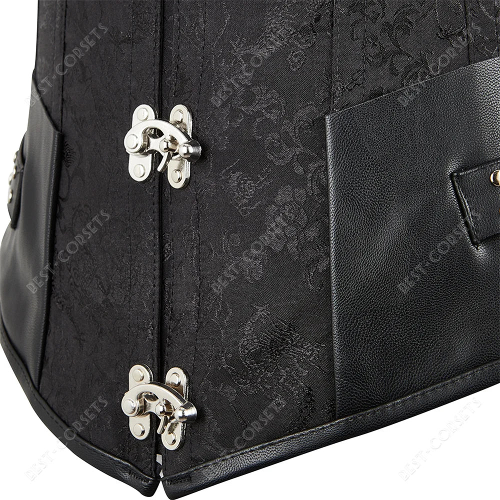 Brown Corset Women Steampunk Faux Leather