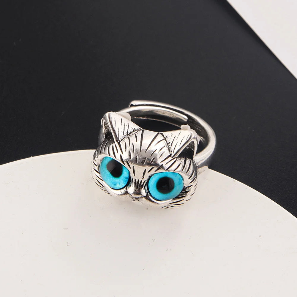 Cute Silver Color Alloy Cat Ring