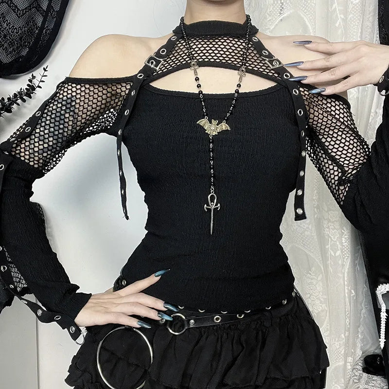 Neo-Gothic Steampunk Fishnet  Long Sleeve