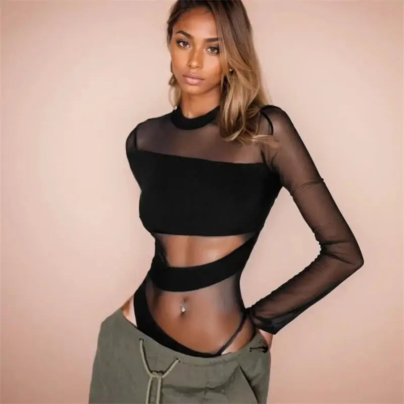 CyberPunk Mesh Bodysuit Clubwear