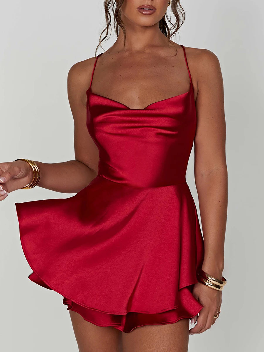 Satin Silk Glamorous Women's Club Dress