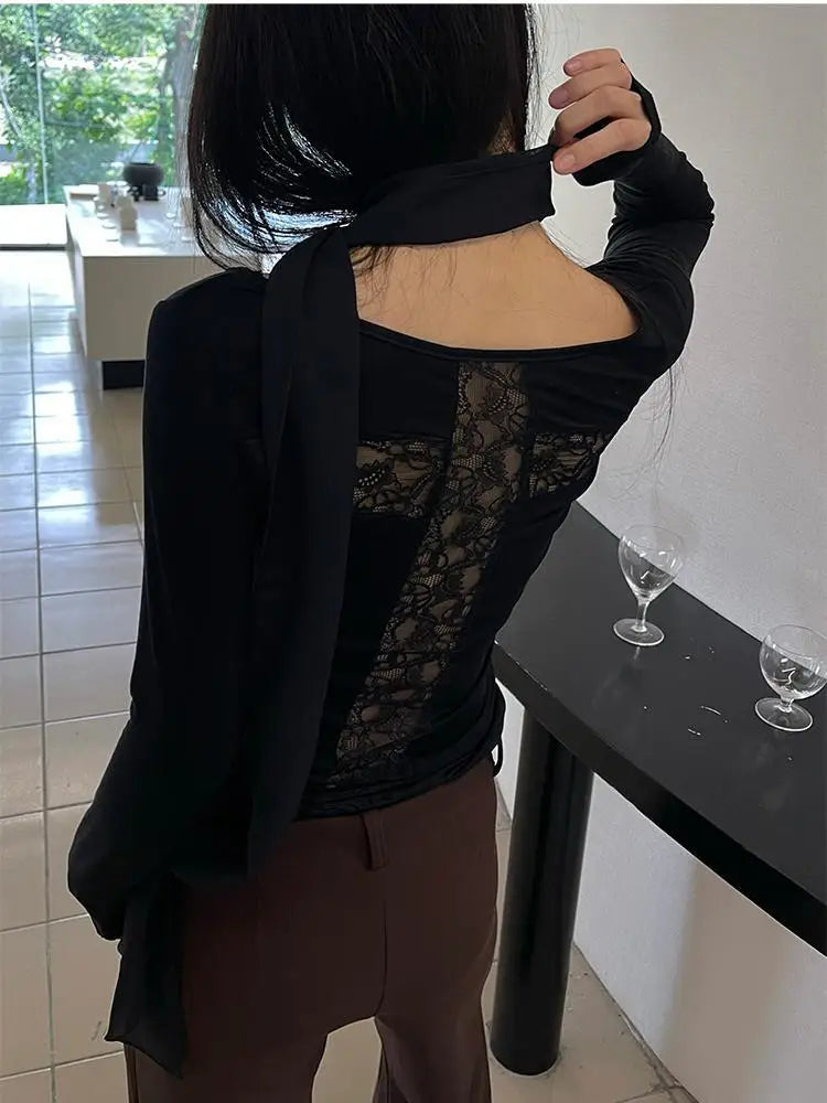 Gothic Neo-Gothic Punk Vintage Long Sleeve T-Shirt Hollow Cross