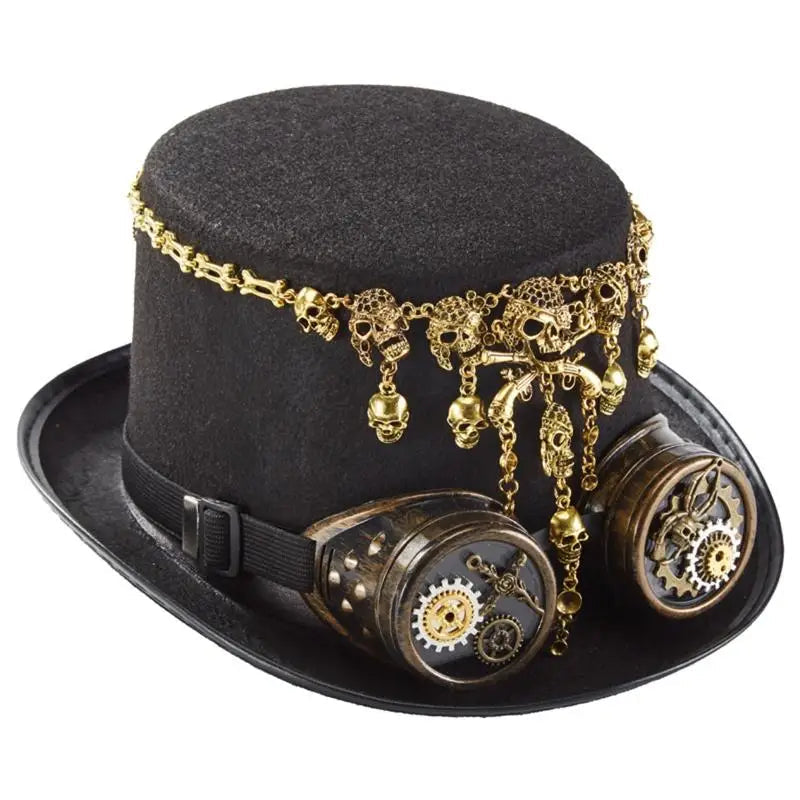 Vintage Steampunk Style Goggles Top Hat