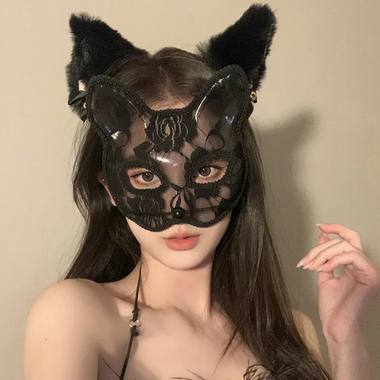 Sexy Cosplay Lace Cat Mask for Women
