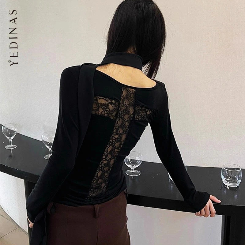 Gothic Neo-Gothic Punk Vintage Long Sleeve T-Shirt Hollow Cross