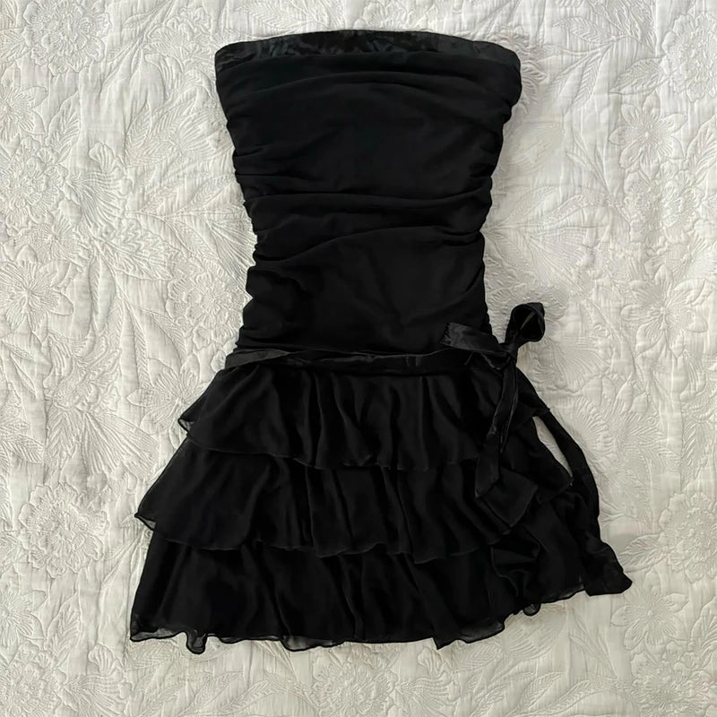 Chic  Lace Steampunk Gothic Mini Dress