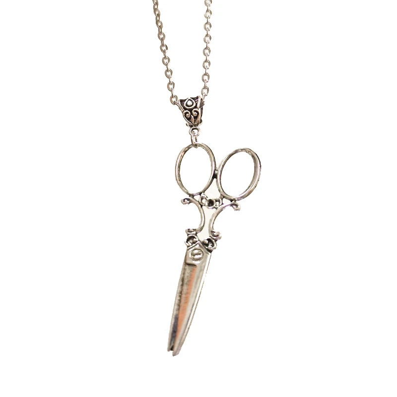Vintage Gothic Punk Scissor Pendant Necklace