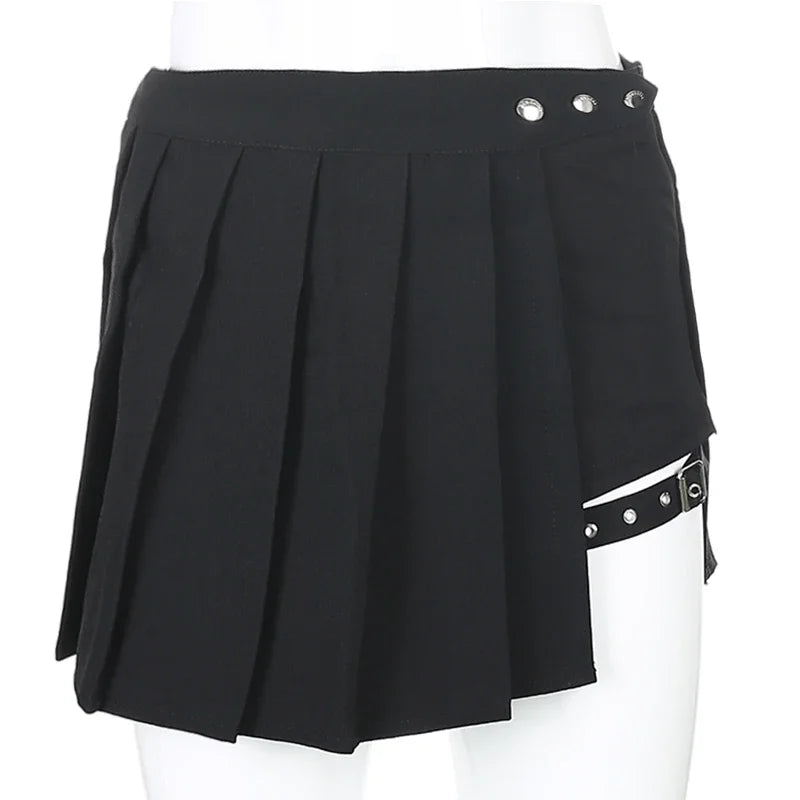 Steampunk Pleated Girls Gothic Half Skirts