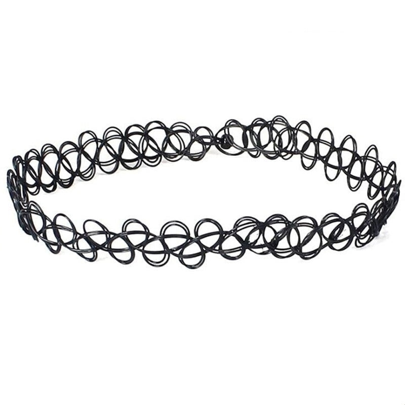 6Pcs Gothic Black Lace Choker Necklace Set