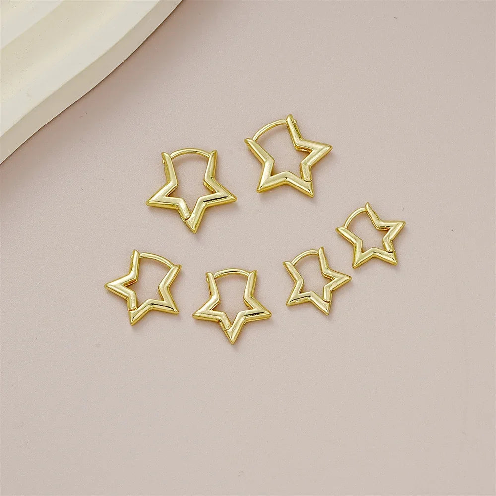 6pcs Set of Star Hoop Earrings for Women