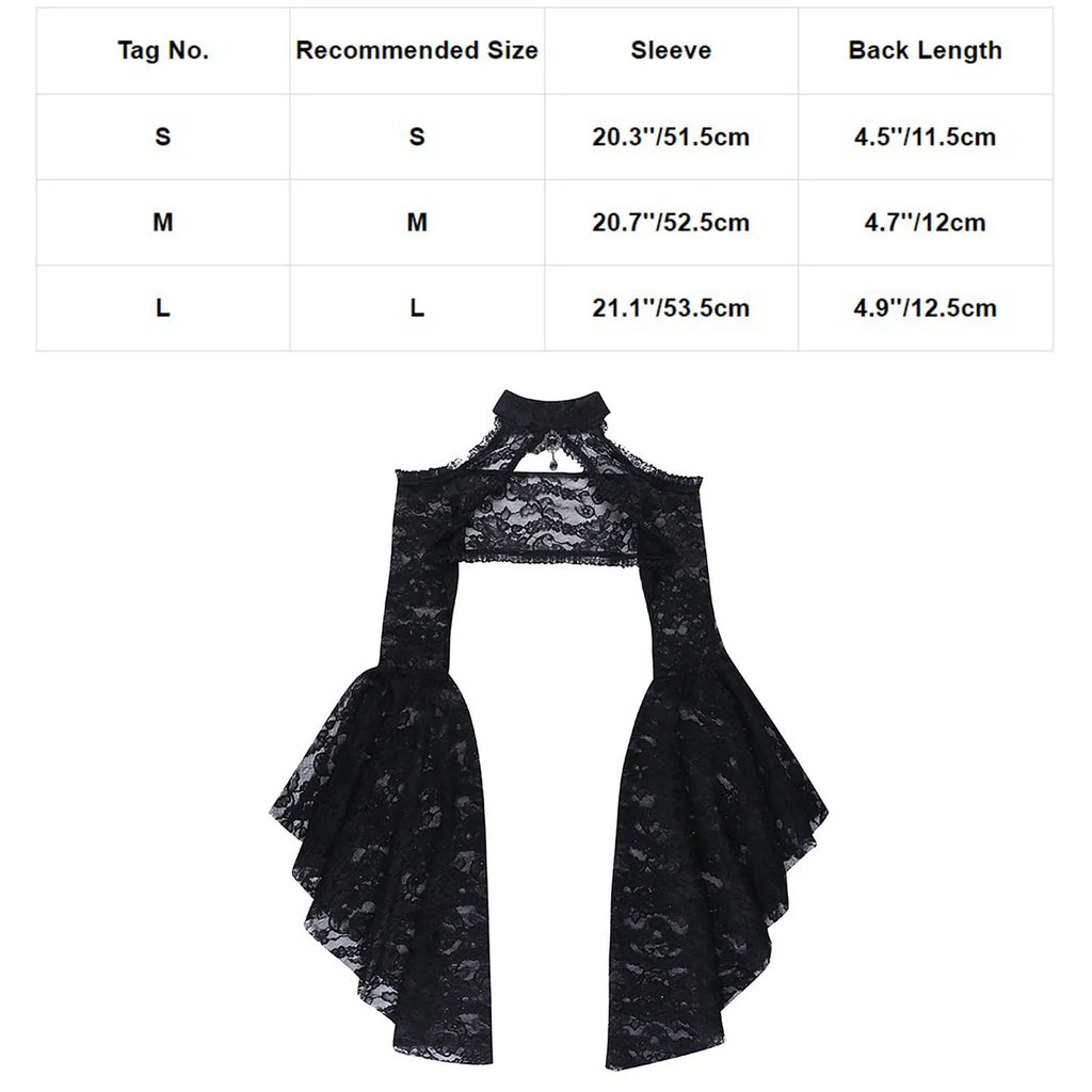 Gothic Lace Tank Top Flared Sleeve