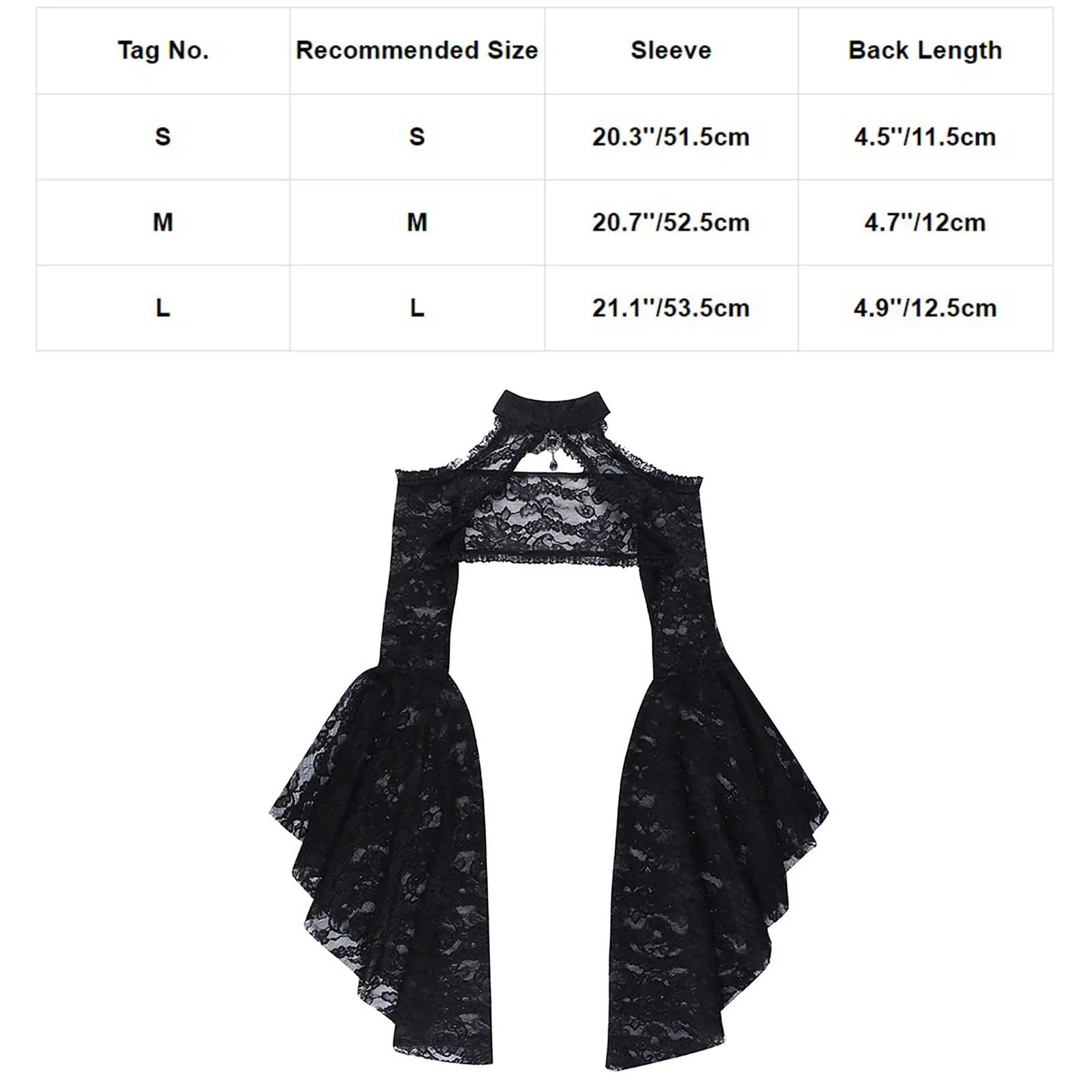 Gothic Lace Tank Top Flared Sleeve