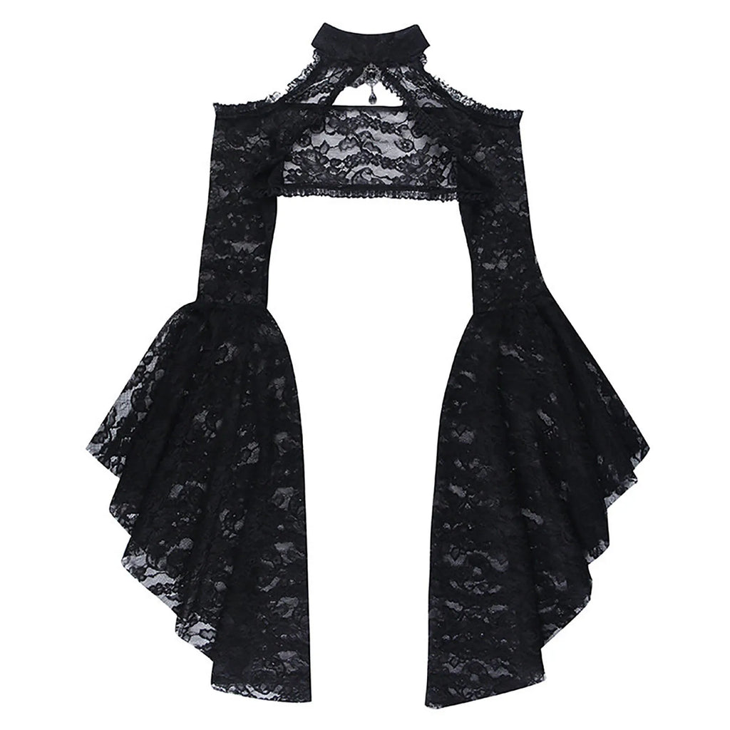 Gothic Lace Tank Top Flared Sleeve